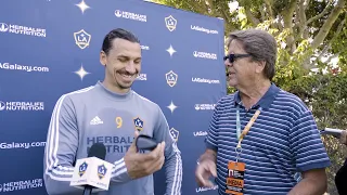 HILARIOUS! Reporter gives Zlatan Ibrahimovic reading glasses for his 38th birthday