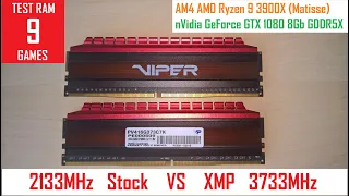 RAM Test in 9 Games #2 - Stock vs XMP | 2133MHz vs 3733MHz - Ryzen 9 3900X | GTX 1080 - 1080p