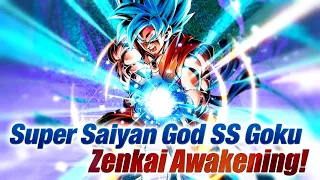 DRAGON BALL LEGENDS "Super Saiyan God SS Goku" Zenkai Awakening!
