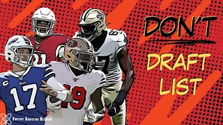 DON'T DRAFT LIST - 2020 Fantasy Football Strategy