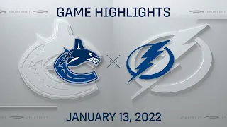NHL Highlights | Canucks vs. Lightning - Jan. 13, 2022