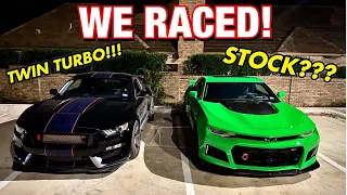 Camaro ZL1 owner Wanted to STREET RACE My Twin Turbo Shelby Mustang GT350R, and this HAPPENED !