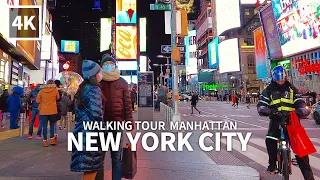 [4K] NEW YORK CITY - Evening Walk Manhattan, Broadway and Times Square, Travel, NYC, USA, 4K UHD
