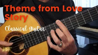Theme from Love Story on Classical Guitar | Free PDF link | Francis Lai | Fingerstyle