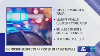 Tulsa homicide suspects arrested in Fayetteville