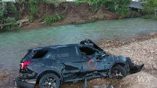 8-22-2021 Waverly, TN - Aerial Imagery Horrific Flash Flooding - Town Cut in Half - 4K