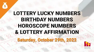 October 29th 2022 - Lottery Lucky Numbers, Birthday Numbers, Horoscope Numbers