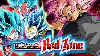 NO ITEMS! LR BLUE KAIOKEN GOKU & BLUE EVO VEGETA VS ROSE GOKU BLACK RED ZONE (DBZ: DOKKAN BATTLE)