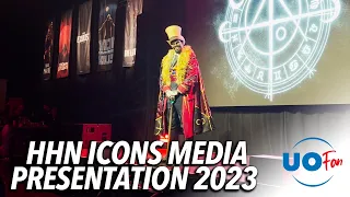 Halloween Horror Nights Dr. Oddfellow Visit During Media Presentation 2023