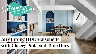 Inside a Pastel Jurong HDB Maisonette with an Open-Concept Layout | Qanvast Welcome Home Tours