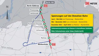 Dresdner Bahn 2022/2023: Baufortschritt während der Sperrpausen