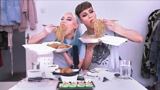 chinese noodles & sushi MUKBANG w/ Marvyn Macnificent *gone ASMR*
