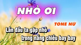 Karaoke Nhỏ Ơi Tone Nữ Nhạc Sống | Nhạc Trẻ Xưa | Làng Hoa