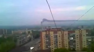 Separatist Block Posts in Slovyansk on Fire, May 2