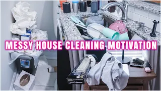 MESSY HOUSE CLEANING MOTIVATION | REAL LIFE MESS | COMPLETE DISASTER CLEAN WITH ME