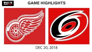 NHL Highlights   Red Wings vs  Hurricanes | Dec 20, 2018