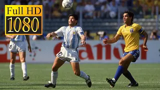 Brazil - Argentina World Cup 1990 | Highlights | FHD 60 fps