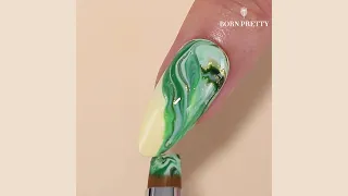 How To DIY Different Marble Nails With Green Gel Series I BORN PRETTY