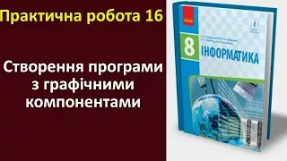 Практична робота 16. Створення програми з графічними компонентами | 8 клас | Бондаренко