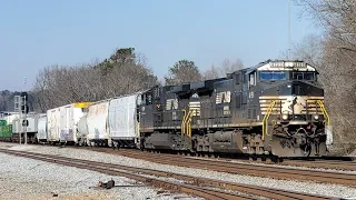 1-26-2022: AC44C6M Duo Leads Mixed Freight & Intermodal Train NS 22N @ CP Bridge