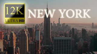 12K Ultra HD aerial footage of the Manhattan, New York City
