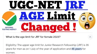 UGC NET 2024 : JRF New Age Limit  । UGC NET Eligibility Criteria 2024 । JRF age limit for Women #JRF