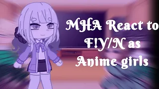 MHA React to F!Y/N as anime girls|5/?|MHA|Gacha club|