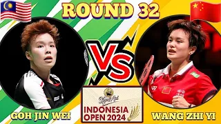 (R32)🇲🇾Goh Jin Wei 🆚️ 🇨🇳Wang Zhi Yi🔥‼️#indonesiaopen2024