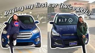 BUYING MY FIRST CAR (TWICE LOL) + CAR TOUR!!