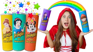 MILENINHA FINGE BRINCAR DE PRINCESA | Kids Pretend Play a Princess with Magic Chips الشبس السحري !!