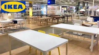 IKEA KITCHEN TABLES DINING ROOM FURNITURE CHAIRS ARMCHAIRS SHOP WITH ME SHOPPING STORE WALK THROUGH