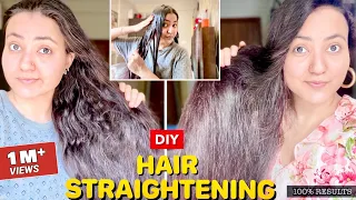 PERMANENT HAIR STRAIGHTENING AT HOME USING ONLY NATURAL INGREDIENTS | घर पर बालो को Straight करें 💕