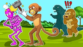 The Evolution Of Kong - Godzilla x mothra, Monkey Baby Skeletons skullcrawler Animation Cartoon!