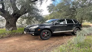 Porsche cayenne in the mud. Bear valley road SoCal