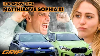 BMW M135i vs. Golf R 20 Years: Matthias and Sophia in the battle 🏎️ | GRIP