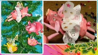 Новогодние поделки своими руками. DIY свинка ангел, символ 2019 своими руками/ A pig