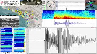 M 4.1 - Ocotillo Wells, CA 5/20/24 - RaspberryShake 4D Seismograph (RD29A)  - Chino  Hills, CA