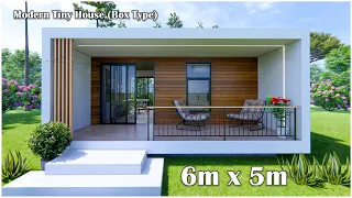 Beautiful modern tiny house design 6m x 5m | Box type house design