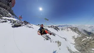 World's highest zipline at 3330m alt. - Mont-Fort, Switzerland - in 360 VR