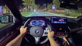 2021 BMW M550i xDrive POV Night Drive (3D Audio)(ASMR)