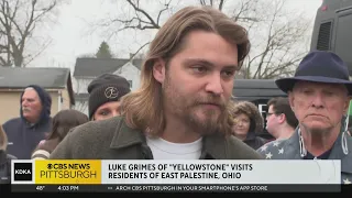 'Yellowstone' star and Ohio native Luke Grimes visits East Palestine, brings water filtration system