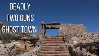 Route 66 ghost town. Deadly Two Guns AZ, exploring two guns ghost town. Abandoned Route 66 location.