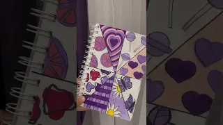 💜Sketchbook purple and pink theme💗 #art #drawing #notebook #relax #satisfying #sketchbook