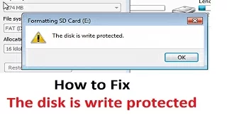 The disk is write-protected!.Remove the write-protection or use another disk! - Howtosolveit