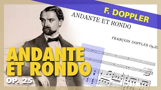 🎼F. DOPPLER - Andante et Rondo Op. 25 [for TWO FLUTES and PIANO - (Sheet Music Scrolling)