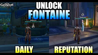 How to unlock Fontaine Daily Commission & Reputation | World Quest Guide | Genshin Imapct v4.0