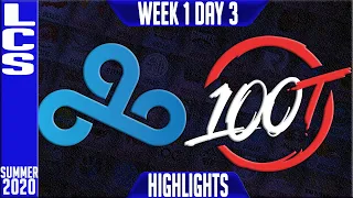 C9 vs 100 Highlights | LCS Summer 2020 W1D3 | Cloud9 vs 100 Thieves