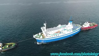 Aerial (drone) video - Psara Glory at Piraeus port