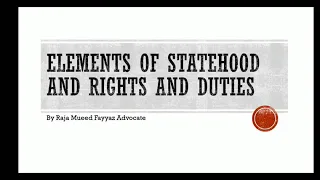 What is state? It's ingredients? Montevideo Convention on Rights and Duties