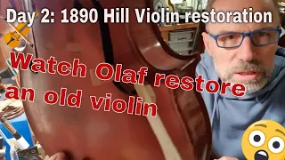 1890 W.E.Hill & Sons Violin restoration day 2